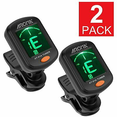 2x Digital Chromatic Lcd Clip-on Electric Tuner For Bass Guitar Ukulele Violin
