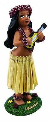 Hawaiian Souvenir Miniature Car Dashboard Hula Doll Girl W/ Ukulele  4" 40779