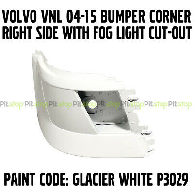 Volvo Vnl 04-15 Bumper Corner With Foglight Painted White 82721512 Right Side